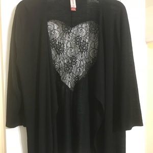 Black lace back Cardigan